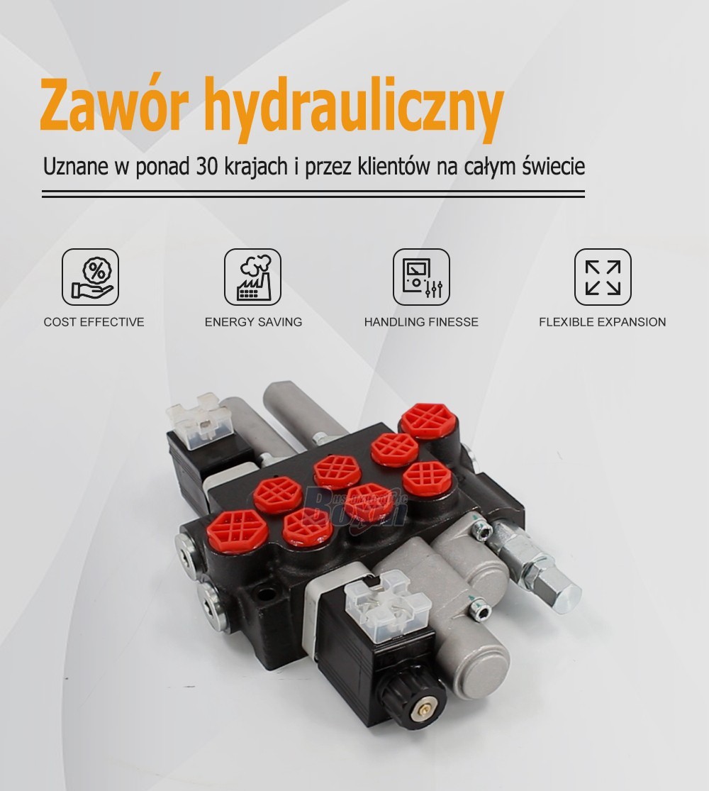 P40-BOT-BQTW1-DCOT Solenoid and Cable 3 Spool Monoblock Valve